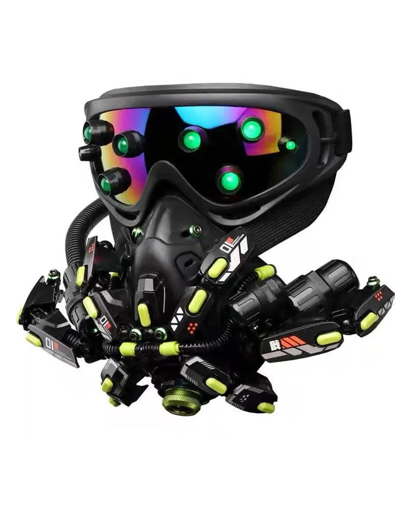 Futuristic Led Cyberpunk Goggles And Mask (Sold Separately）