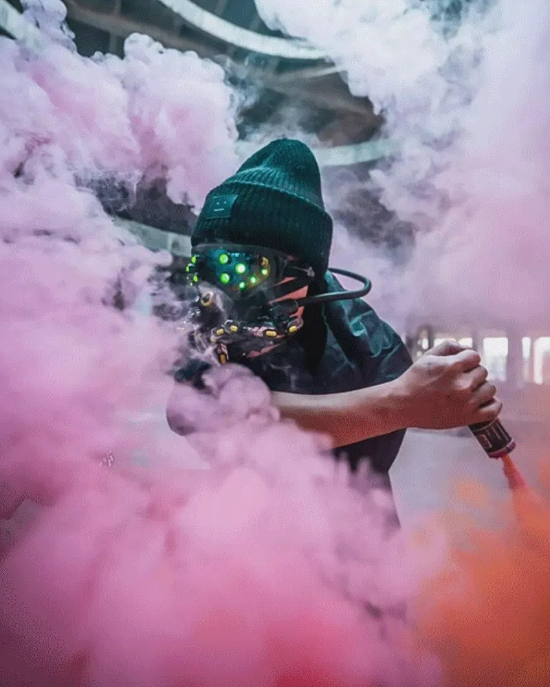 Futuristic Led Cyberpunk Goggles And Mask (Sold Separately）
