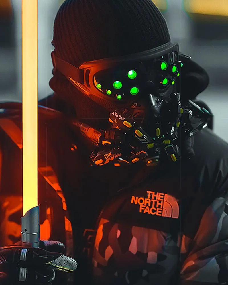 Futuristic Led Cyberpunk Goggles And Mask (Sold Separately）