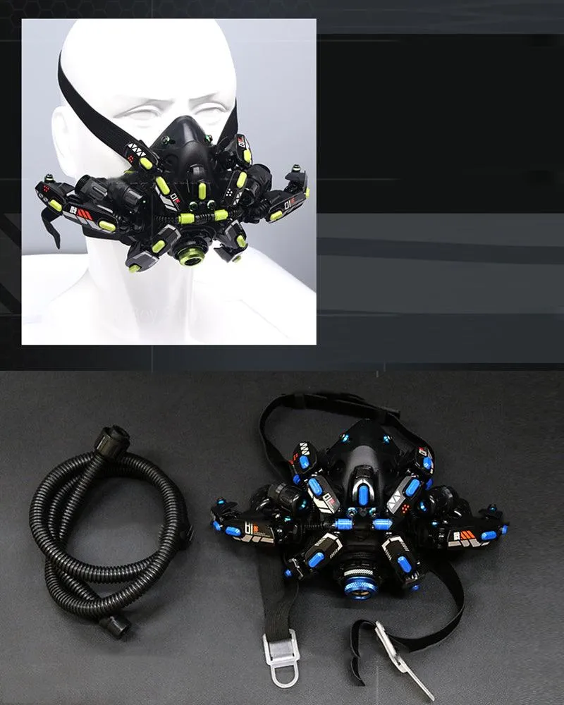 Futuristic Led Cyberpunk Goggles And Mask (Sold Separately）