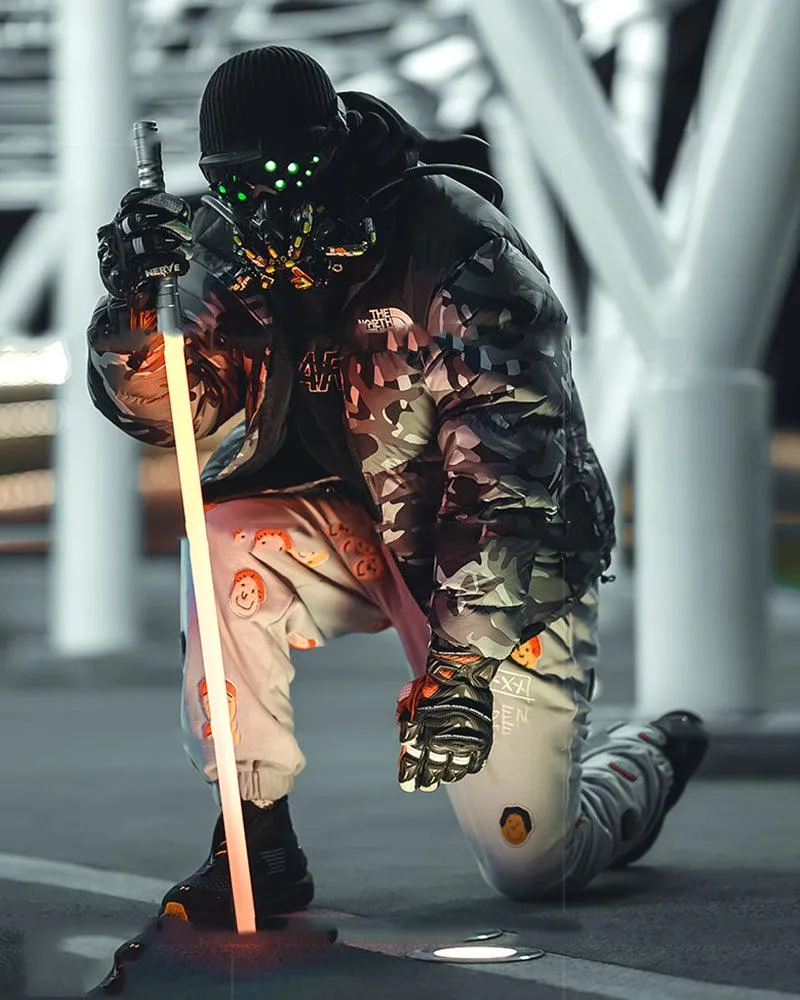 Futuristic Led Cyberpunk Goggles And Mask (Sold Separately）