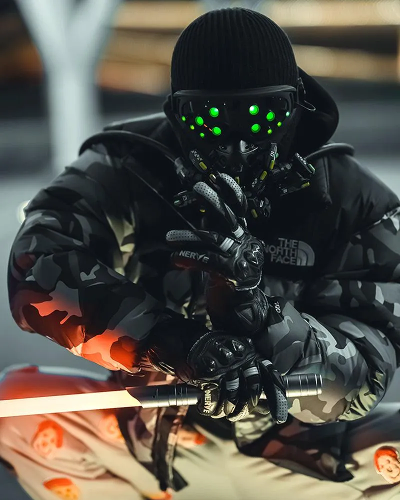 Futuristic Led Cyberpunk Goggles And Mask (Sold Separately）