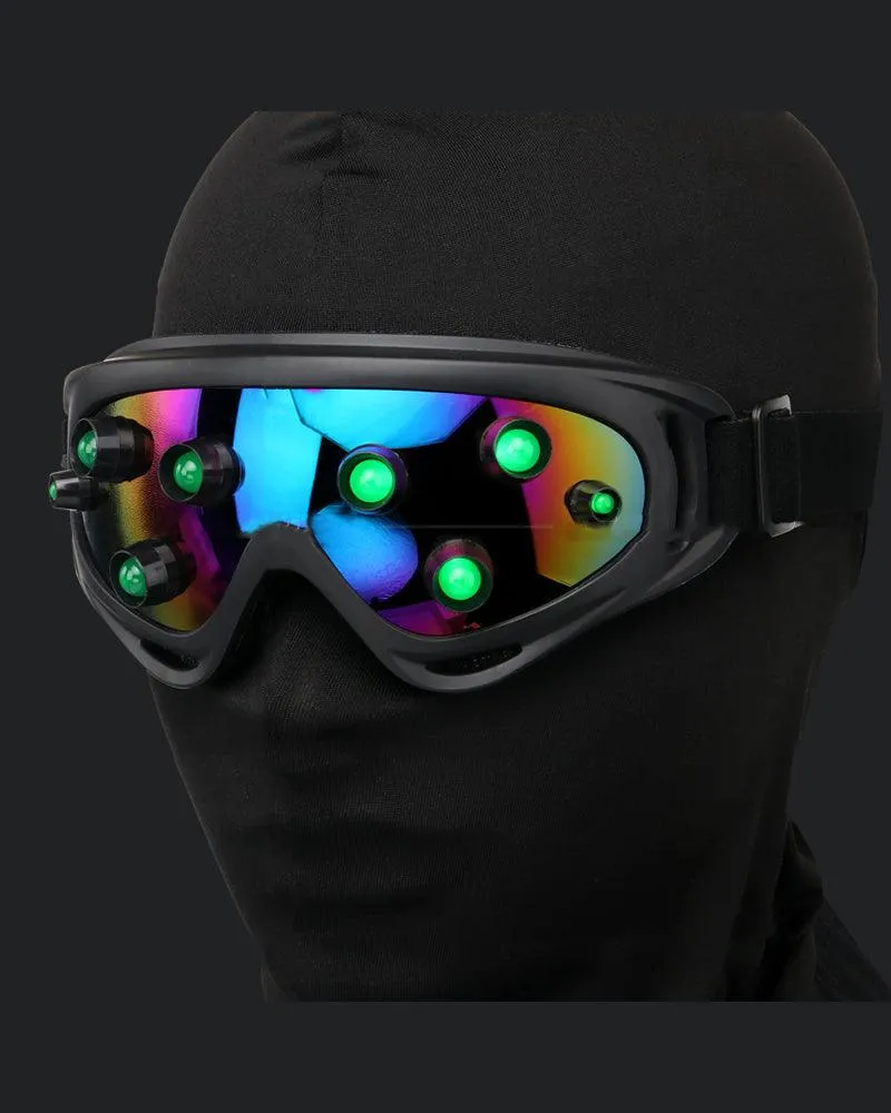 Futuristic Led Cyberpunk Goggles And Mask (Sold Separately）