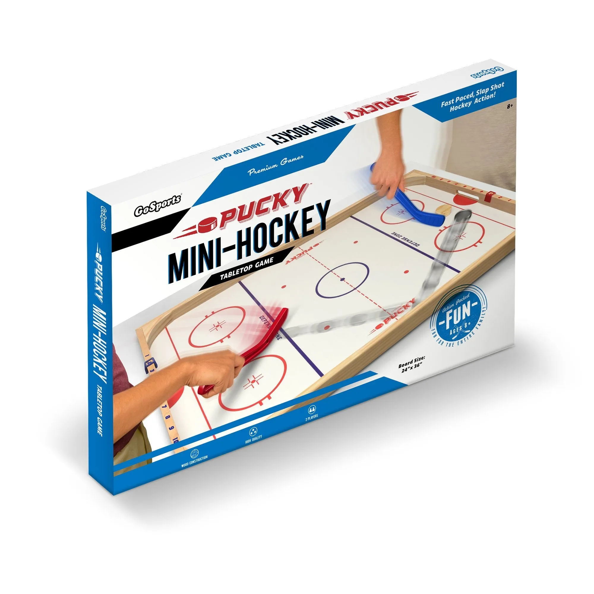 GoSports Ice Pucky Wooden Table Top Hockey Game