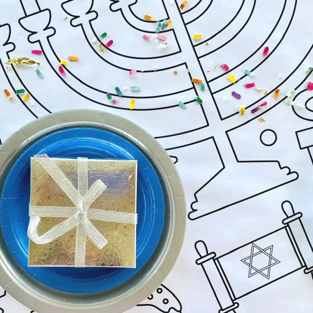 Hanukkah Table Cover Collage Coloring Activity