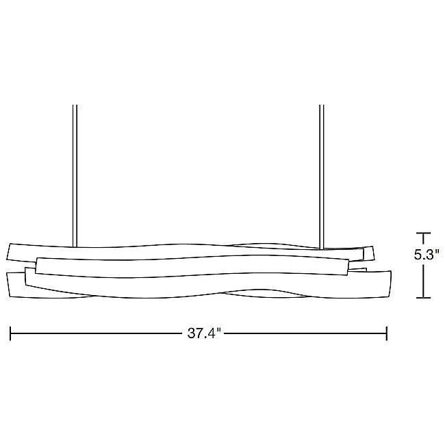 Hubbardton Forge 139727 Landscape 1-lt 37" LED Pendant