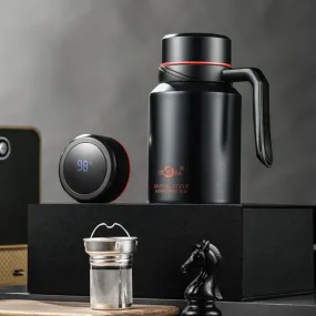 Insulated Stainless Steel Coffee Mug With Tea Infuser and Touch Temperature Display