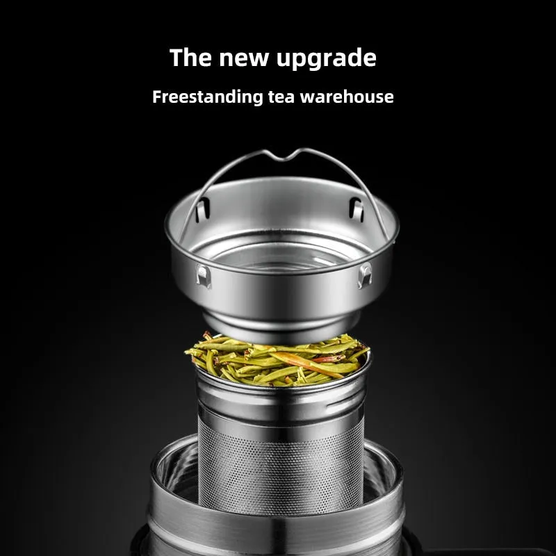 Insulated Stainless Steel Coffee Mug With Tea Infuser and Touch Temperature Display