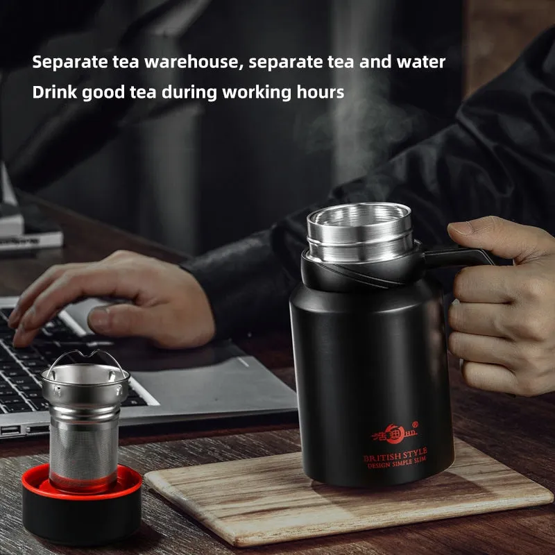 Insulated Stainless Steel Coffee Mug With Tea Infuser and Touch Temperature Display