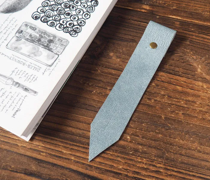 Leather Bookmarks x 2 pcs #Blue Grey