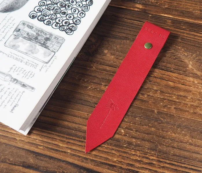 Leather Bookmarks x 2 pcs #Red