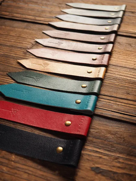 Leather Bookmarks x 2 pcs #Red