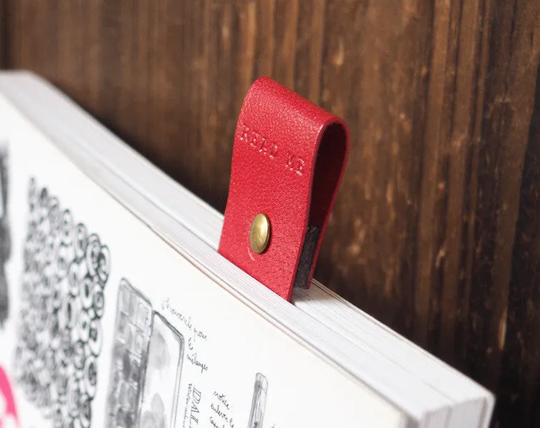 Leather Bookmarks x 2 pcs #Red