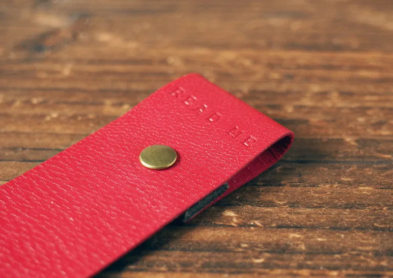 Leather Bookmarks x 2 pcs #Red