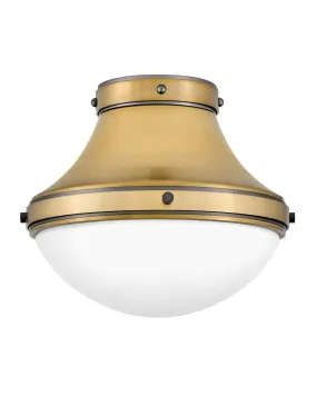 LED Flush Mount from the Oliver Collection in Heritage Brass Finish by Hinkley