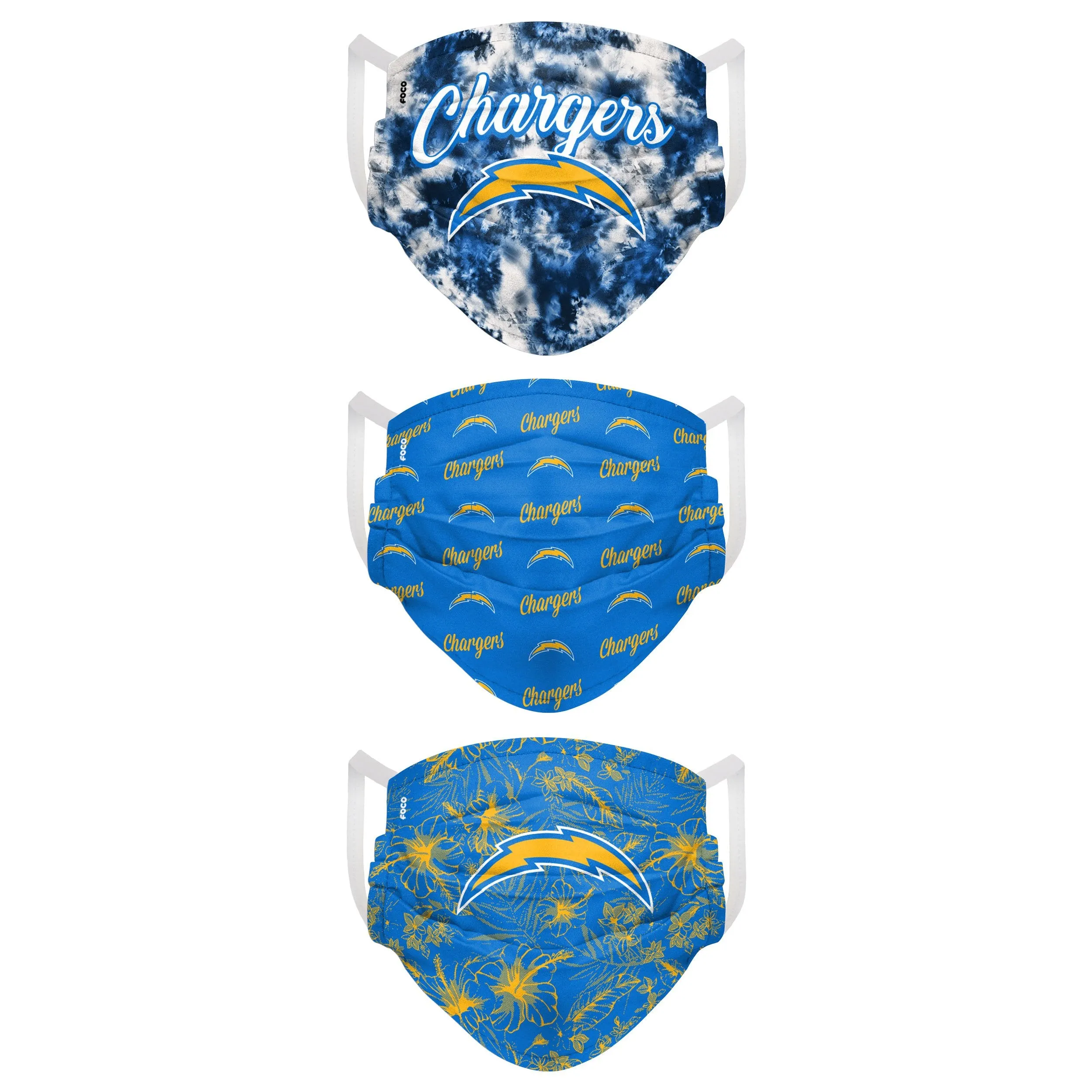 Los Angeles Chargers NFL Womens Matchday 3 Pack Face Cover