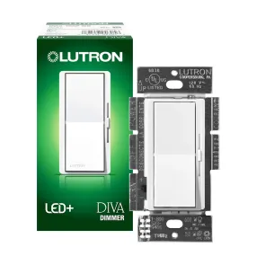 Lutron Diva LED  Dimmer Switch for Dimmable LED, Halogen and Incandescent Bulbs, 150W/Single-Pole or 3-Way, DVCL-153P-WH, White