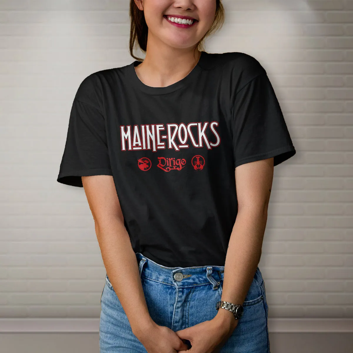 Maine Rocks Zeppelin Style Black T-Shirt, 100% Cotton, S-XXL, Unisex Vacationland Unique Tshirts