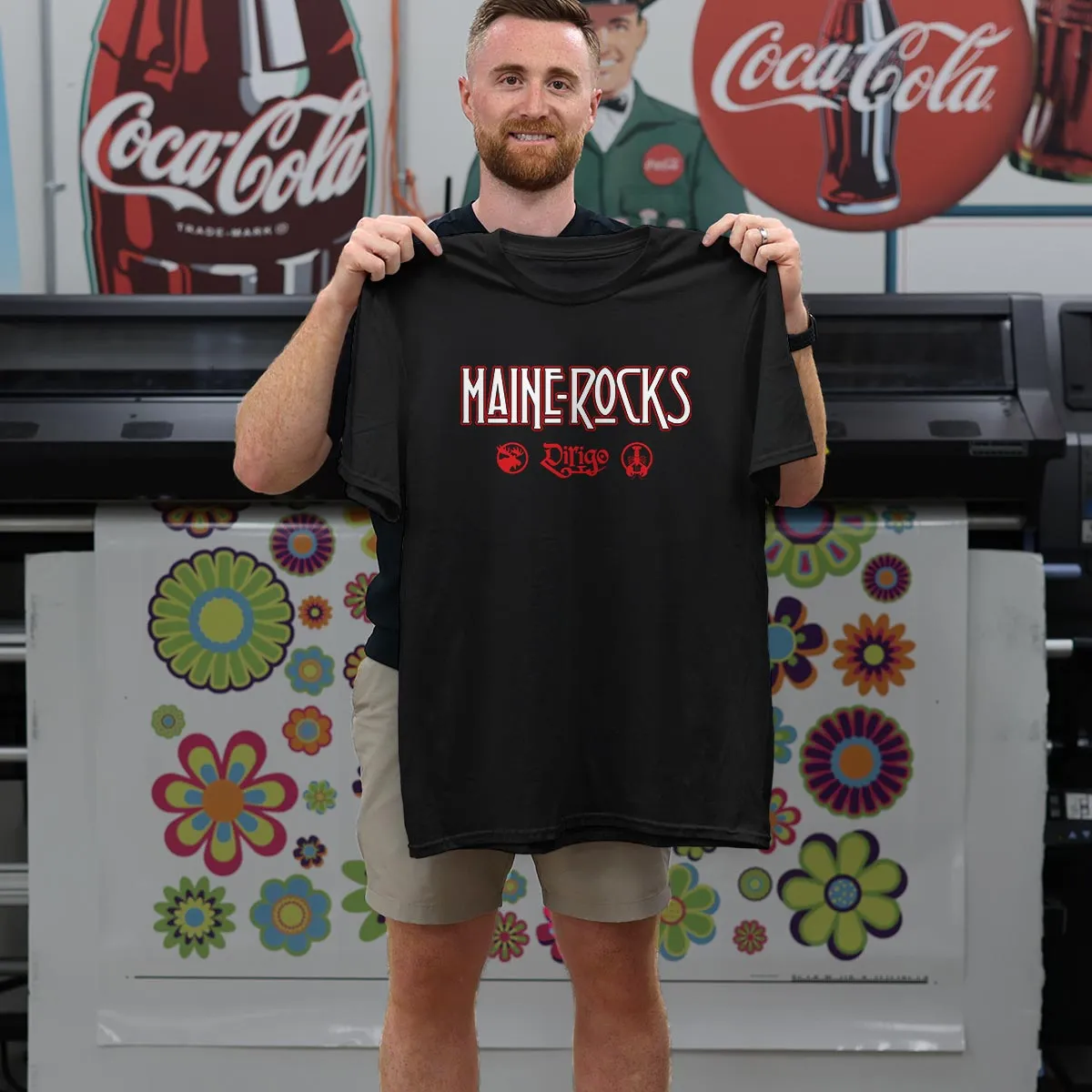 Maine Rocks Zeppelin Style Black T-Shirt, 100% Cotton, S-XXL, Unisex Vacationland Unique Tshirts