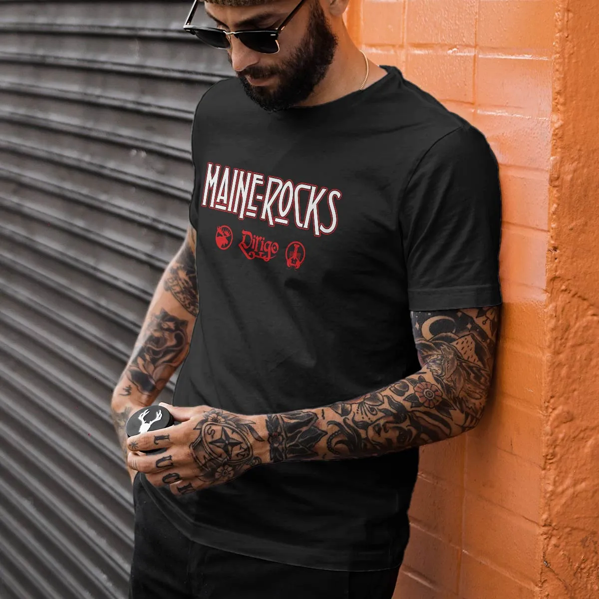 Maine Rocks Zeppelin Style Black T-Shirt, 100% Cotton, S-XXL, Unisex Vacationland Unique Tshirts