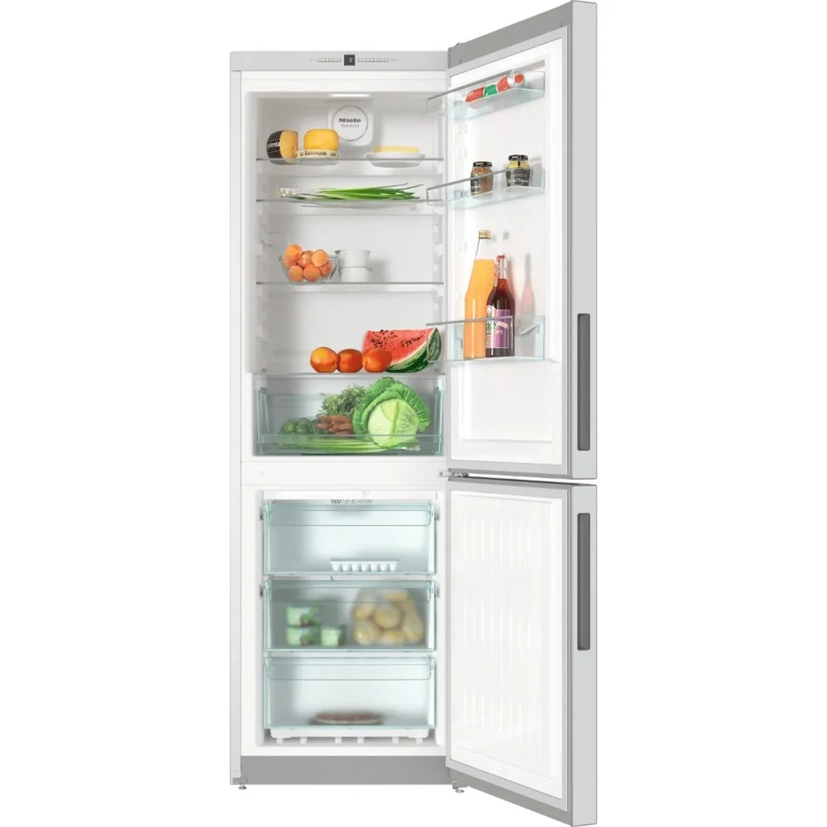 Miele KFN28132D 70-30 Frost Free Fridge Freezer - Clean Steel