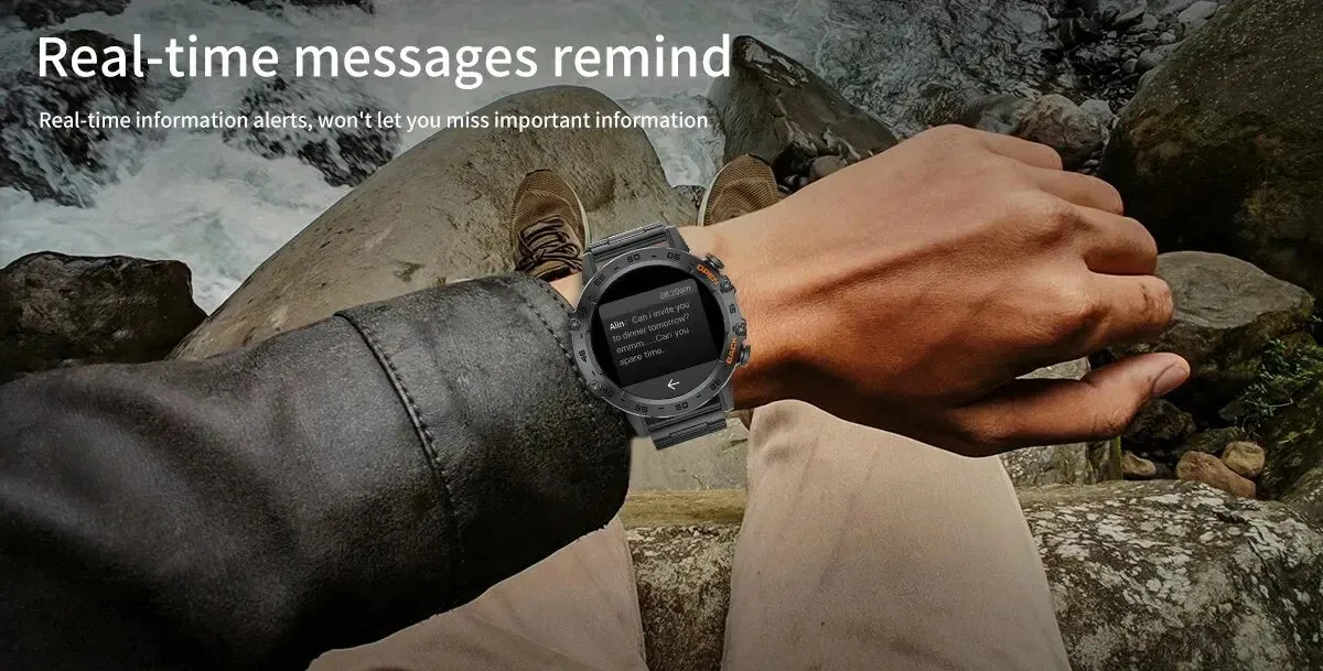Military-Grade Durability Shockproof & Impact-Resistant Bluetooth Health Monitoring Smartwatch (Android IOS)