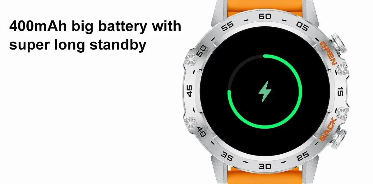 Military-Grade Durability Shockproof & Impact-Resistant Bluetooth Health Monitoring Smartwatch (Android IOS)