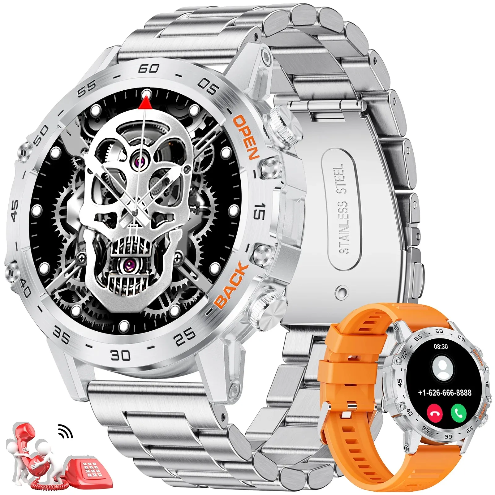 Military-Grade Durability Shockproof & Impact-Resistant Bluetooth Health Monitoring Smartwatch (Android IOS)