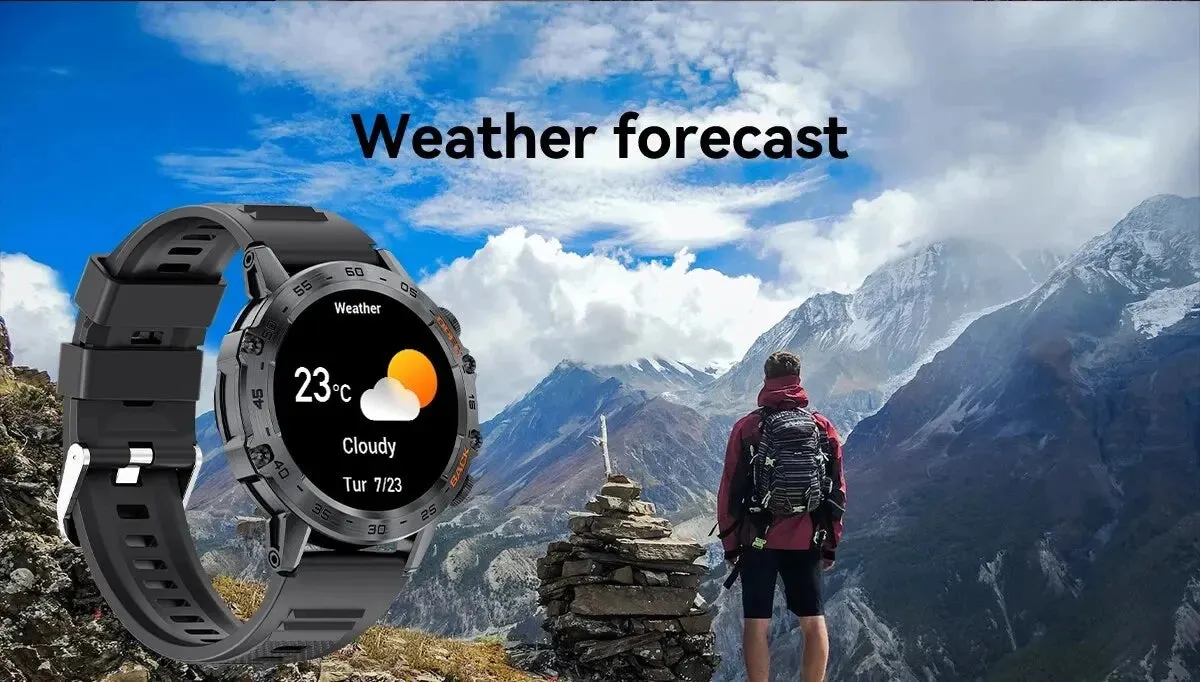 Military-Grade Durability Shockproof & Impact-Resistant Bluetooth Health Monitoring Smartwatch (Android IOS)
