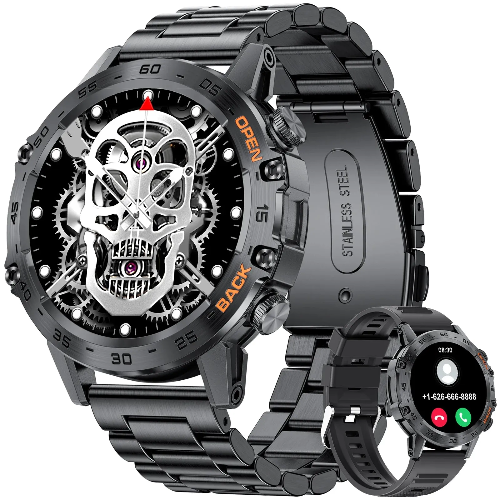 Military-Grade Durability Shockproof & Impact-Resistant Bluetooth Health Monitoring Smartwatch (Android IOS)