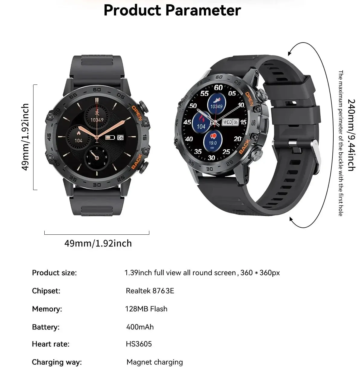 Military-Grade Durability Shockproof & Impact-Resistant Bluetooth Health Monitoring Smartwatch (Android IOS)