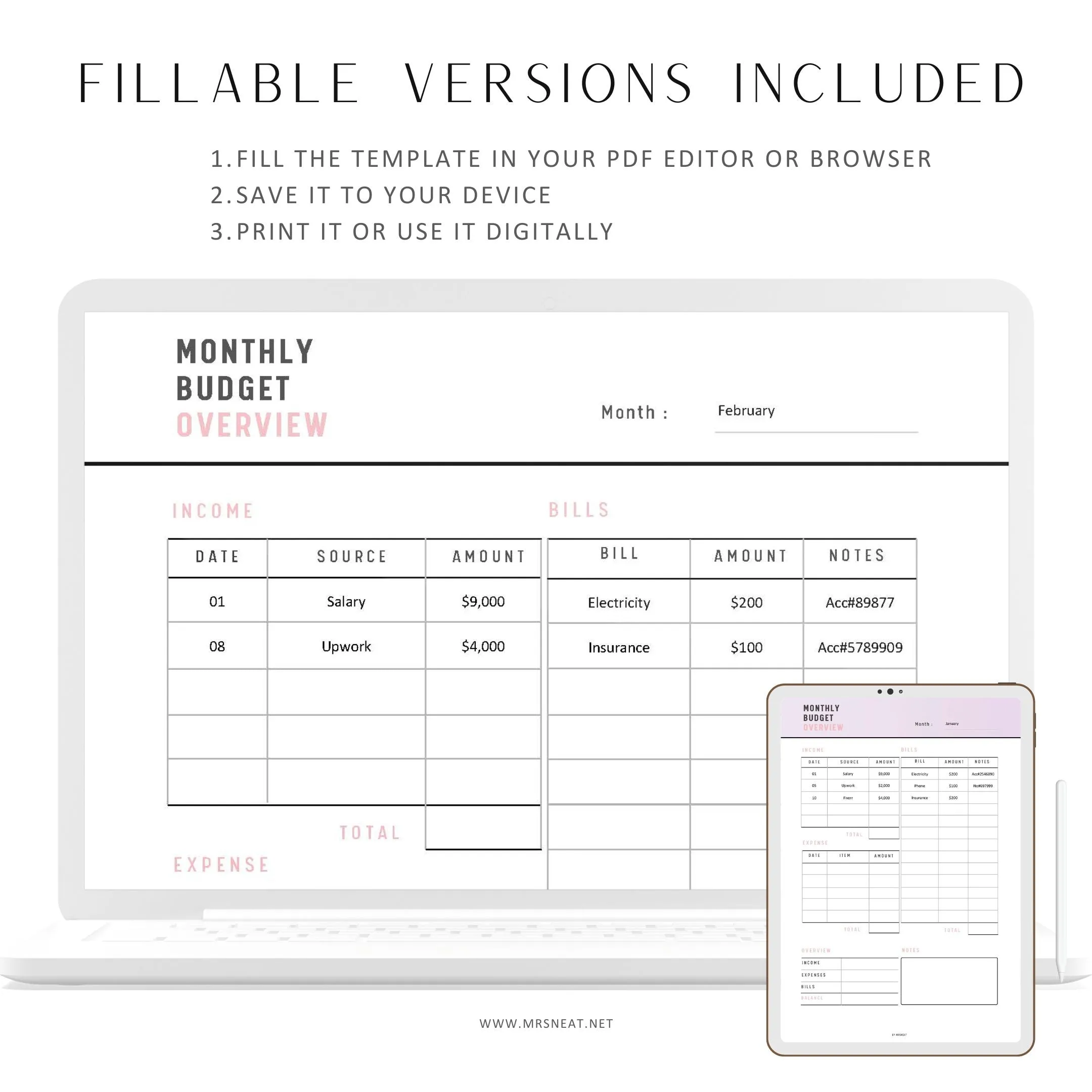 Monthly Budget Overview - M038