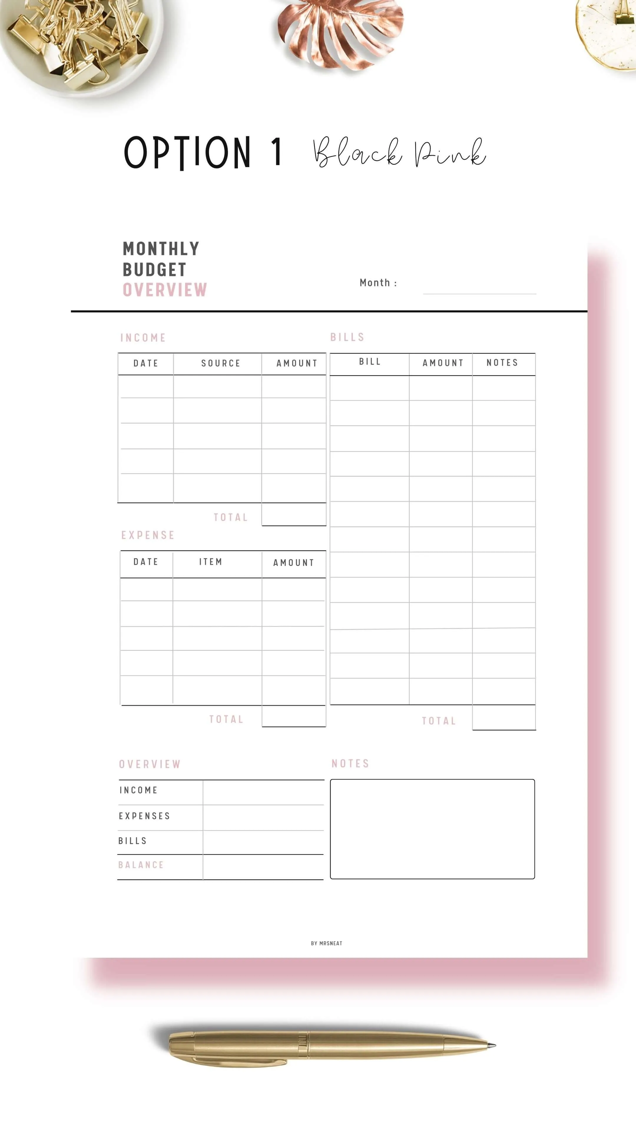 Monthly Budget Overview - M038
