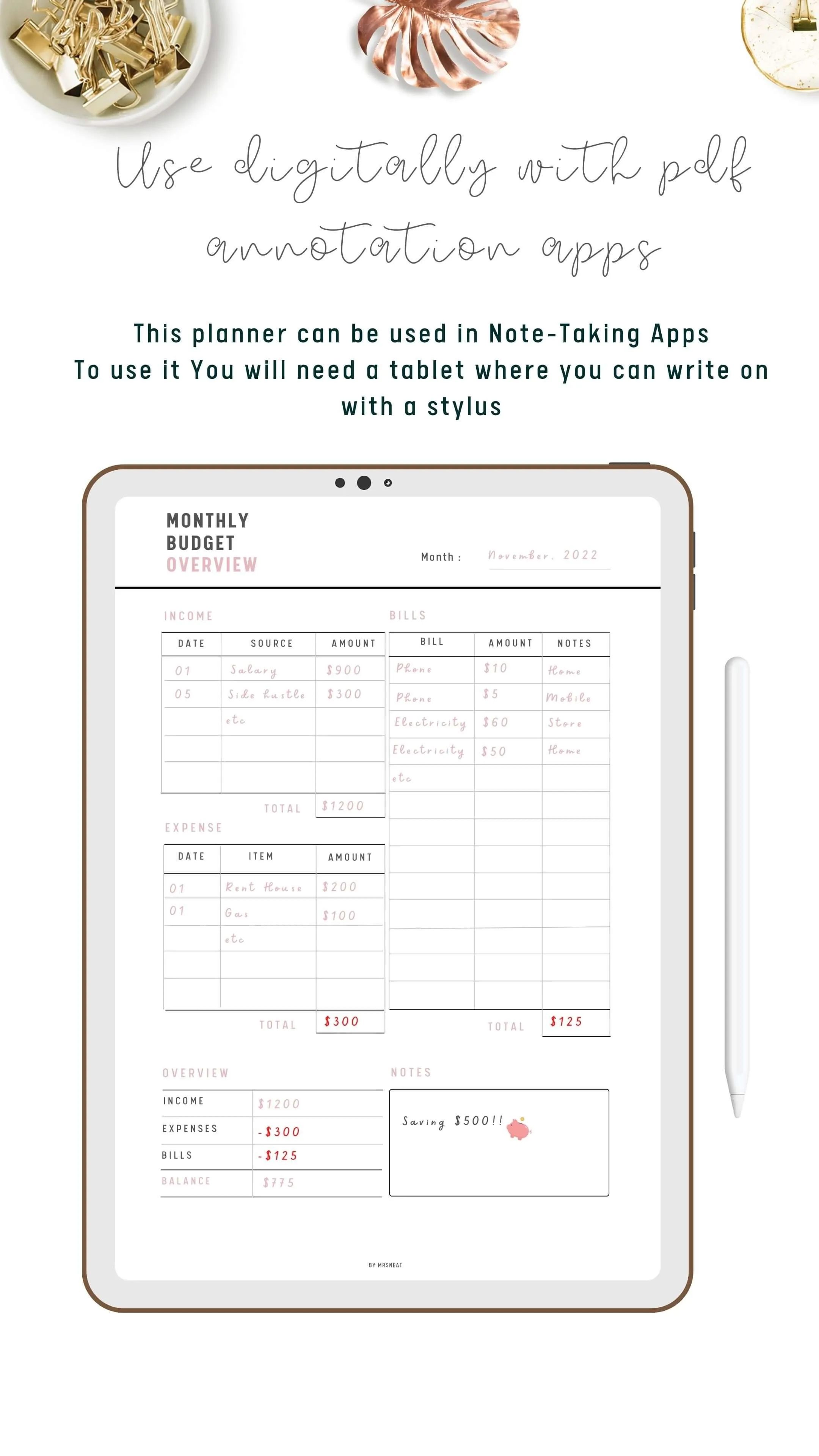 Monthly Budget Overview - M038