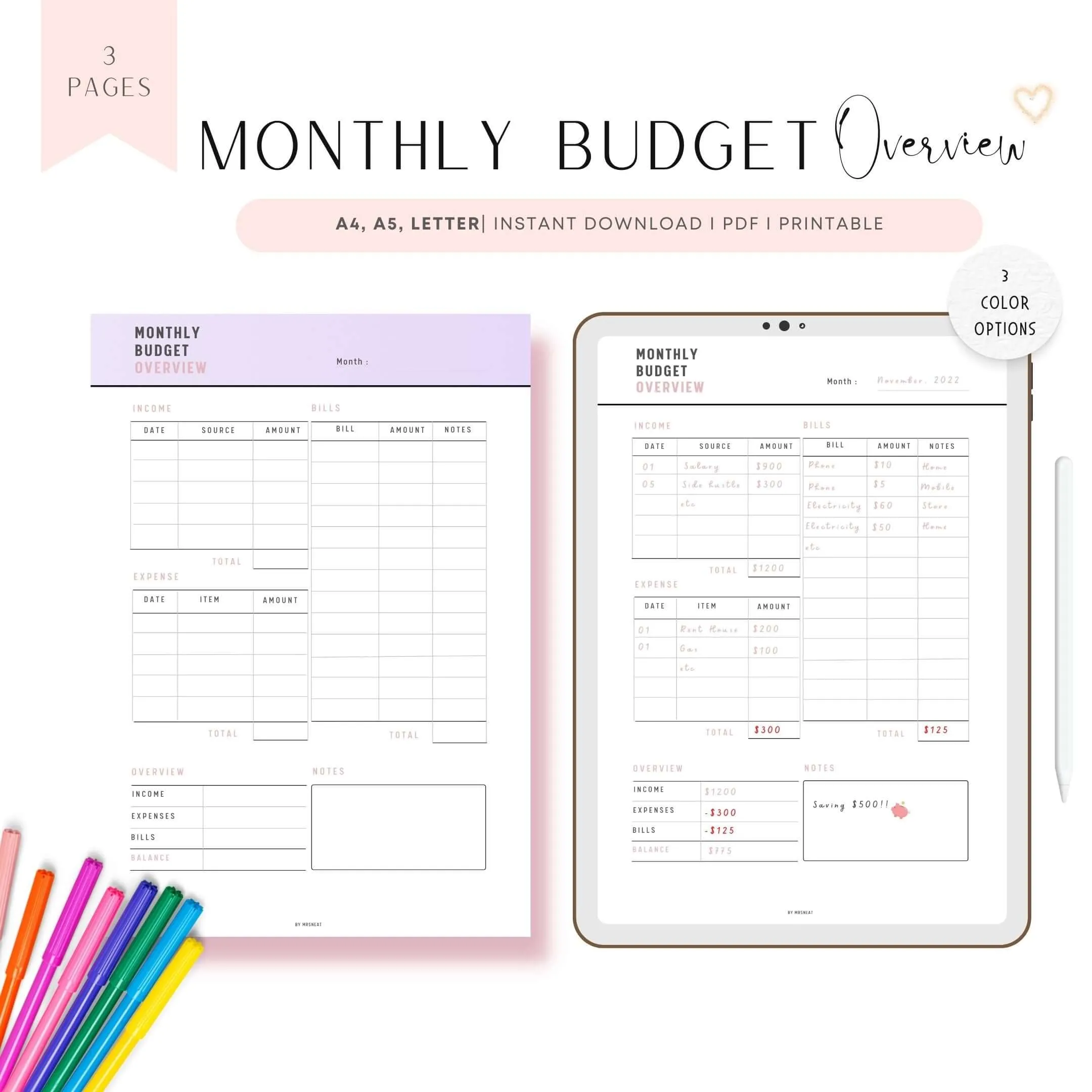Monthly Budget Overview - M038