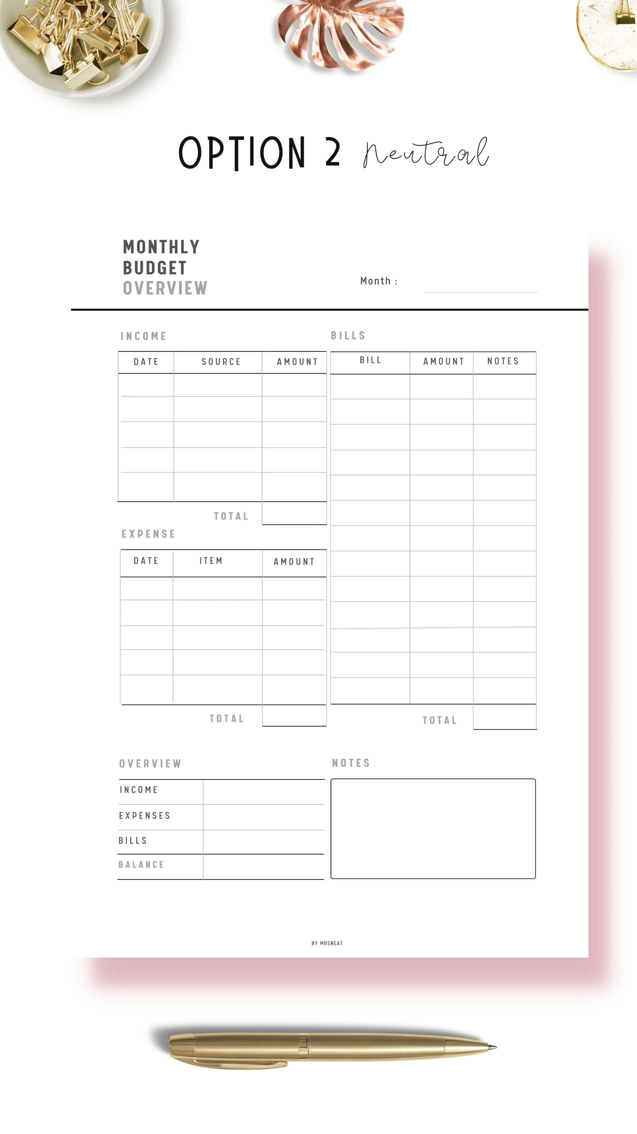 Monthly Budget Overview - M038