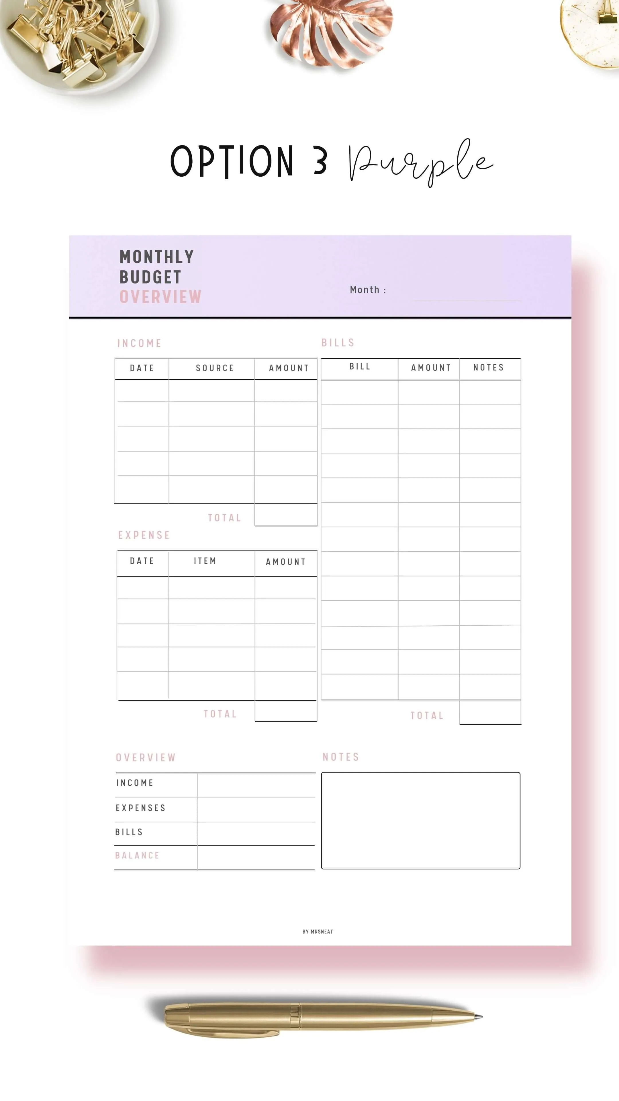 Monthly Budget Overview - M038