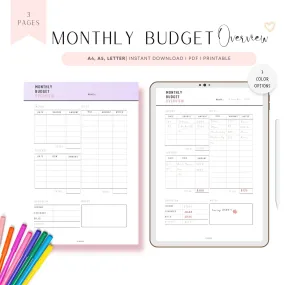 Monthly Budget Overview - M038