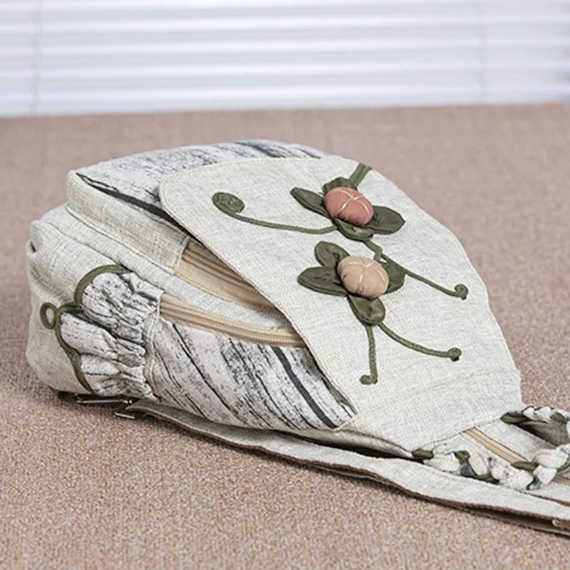 Multifunctional Large Capacity National Floral Printing Backpack
