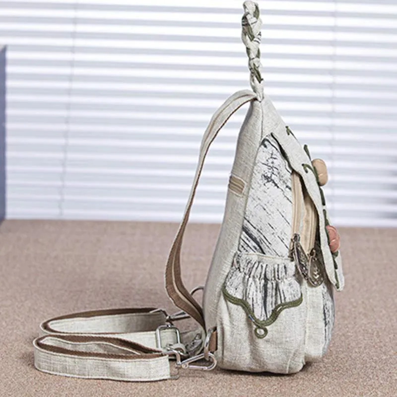 Multifunctional Large Capacity National Floral Printing Backpack