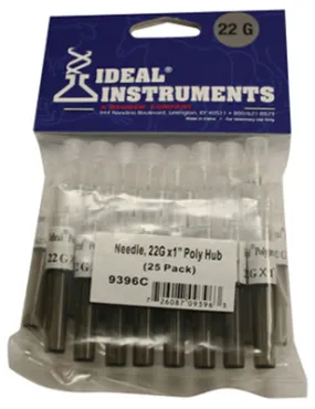 Neogen 9396 Poly Hub Disposable Needle, 22 gaugex1", 25-Pack