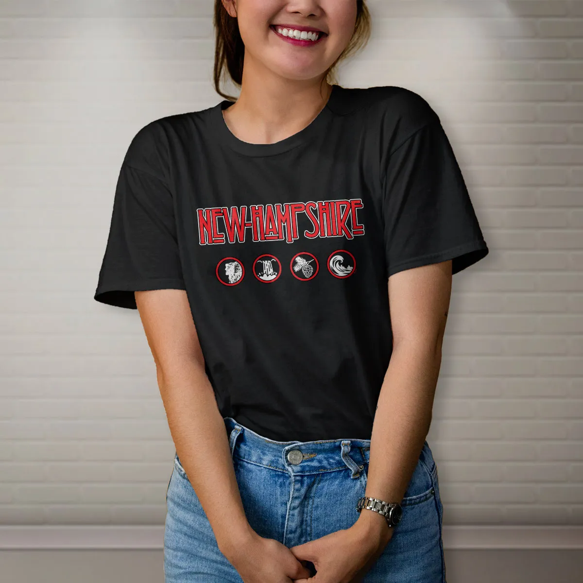 New Hampshire Zeppelin Style Black T-Shirt, 100% Cotton, S-XXL, Unisex Vacationland Unique Tshirts