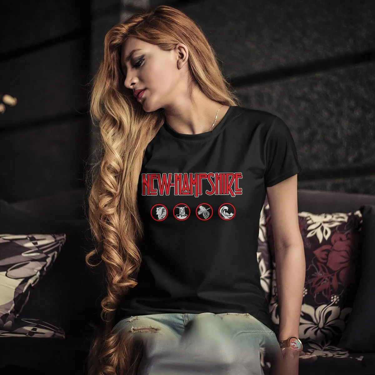 New Hampshire Zeppelin Style Black T-Shirt, 100% Cotton, S-XXL, Unisex Vacationland Unique Tshirts
