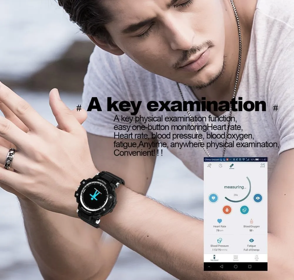 New IP67 Waterproof Long Standby Smart Watch Heart Rate Blood Pressure Outdoor Men Sport Smartwatch