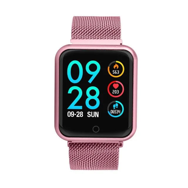 P68 Fitness Smartwatch with Heart Rate and Blood Pressure Monitoring for Xiaomi and Huawei Devices