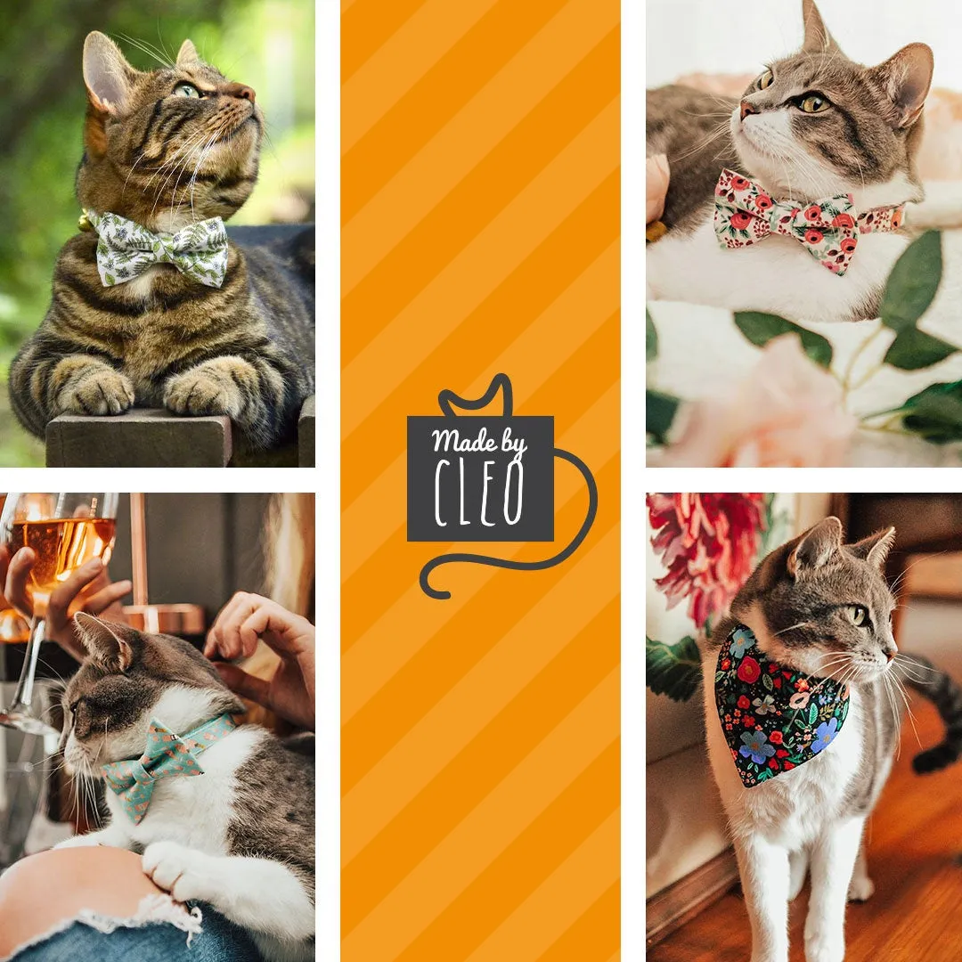 Pet Bow Tie - "Tropicalia" - Palm Leaf Tropical Bow Tie for Cat / Botanical, Summer, Hawaiian / For Cats   Small Dogs (One Size)