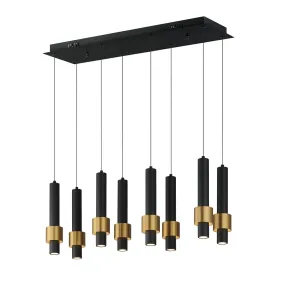 Reveal LED Linear Pendant in Black / Gold