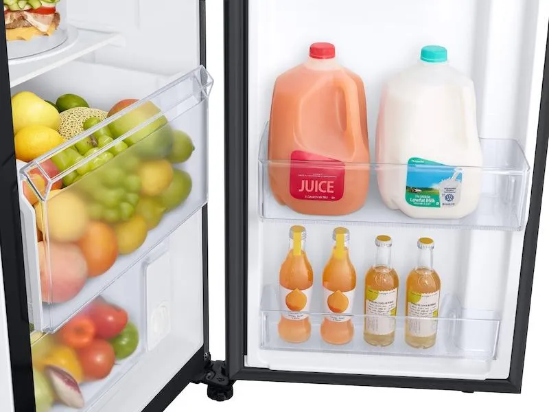 Samsung RS22T5561SG 22 cu. ft. Counter Depth Side-by-Side Refrigerator with Touch Screen Family Hub™ in Black Stainless Steel
