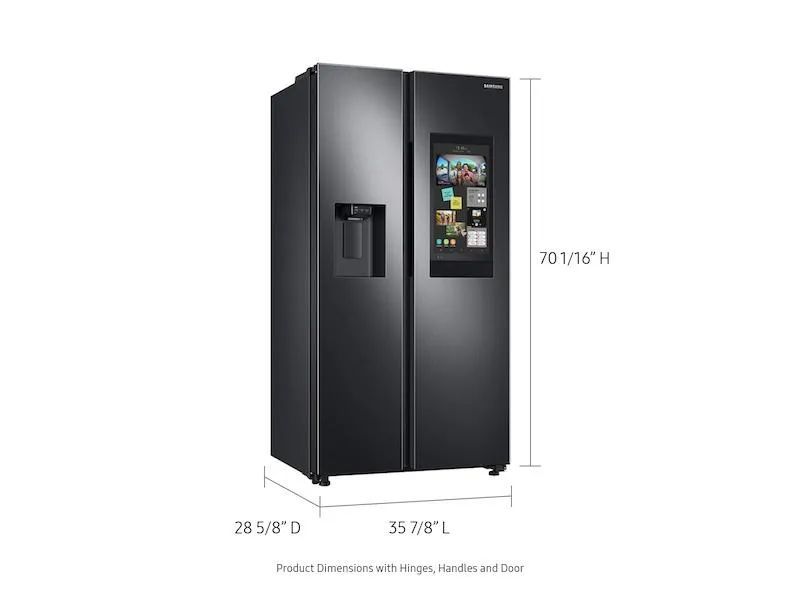 Samsung RS22T5561SG 22 cu. ft. Counter Depth Side-by-Side Refrigerator with Touch Screen Family Hub™ in Black Stainless Steel