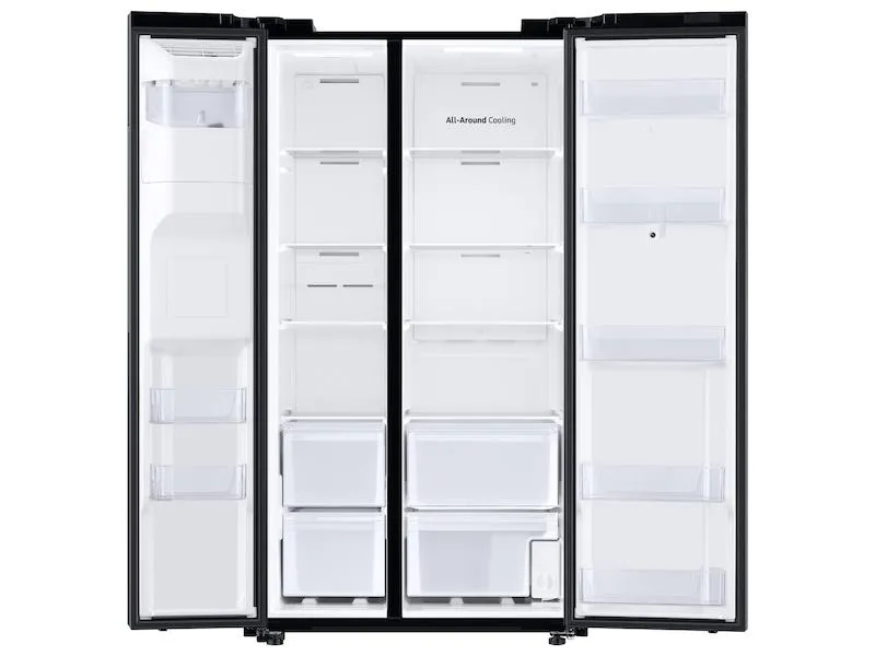 Samsung RS22T5561SG 22 cu. ft. Counter Depth Side-by-Side Refrigerator with Touch Screen Family Hub™ in Black Stainless Steel